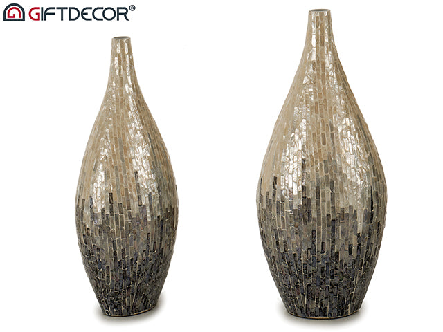 Nacar Narrow Vase Grey Degraded Medium