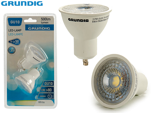 2 lâmpadas LED Gu10 7W 500Lmn 6400K