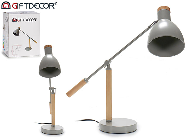 Grey Adjustable Lamp Details Wood Big