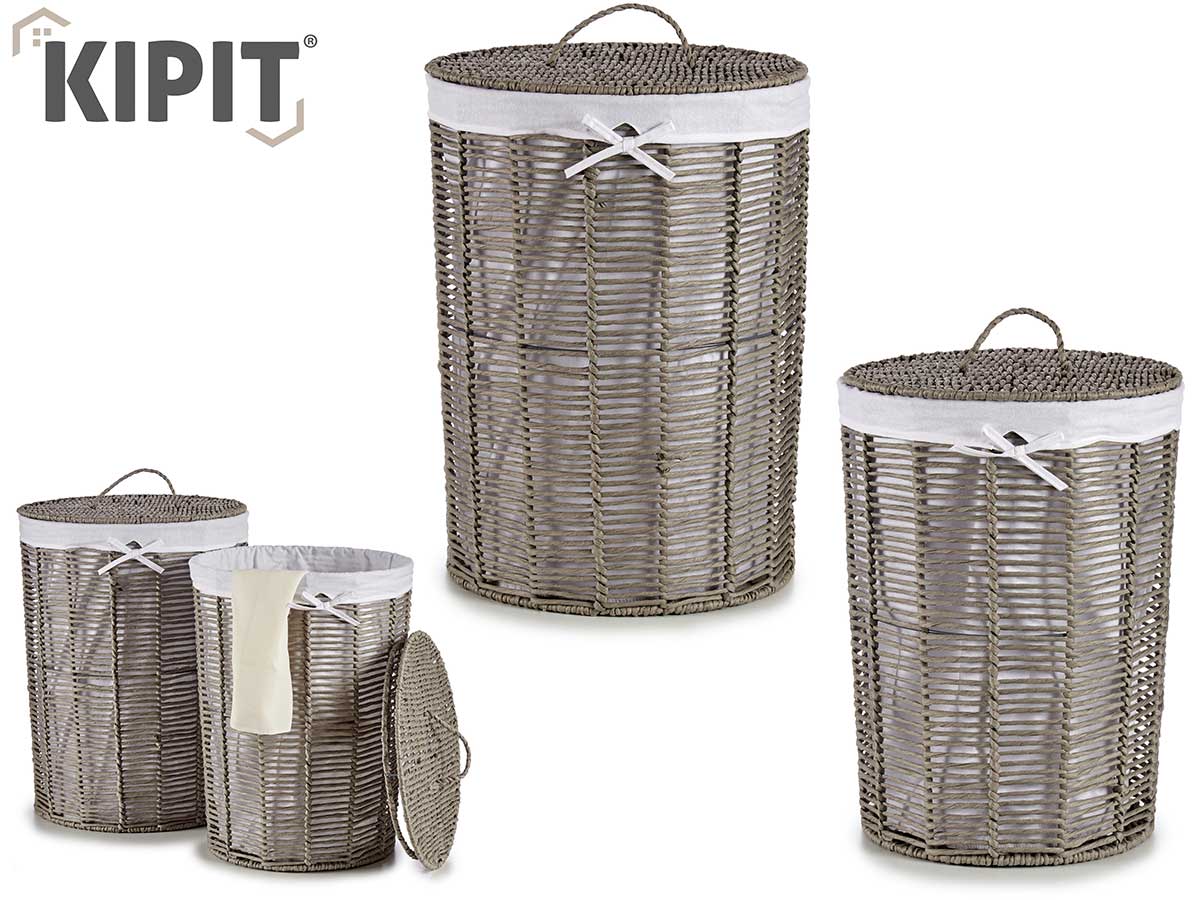 Set 2 Round Basket Grey