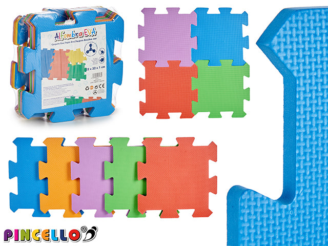 Puzzle Eva Mat 9 Pcs Plain Col Ass