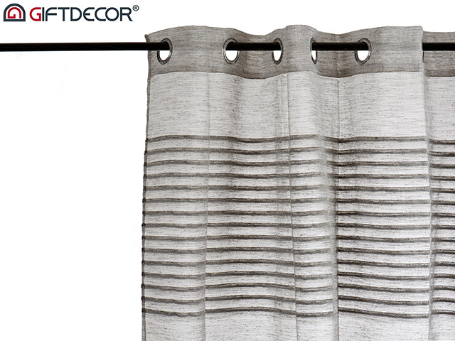 Curtain Fonded Stripes Dark Grey