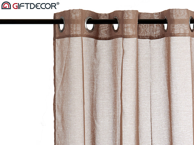 Brown Lace Curtain 140 x 260 cm