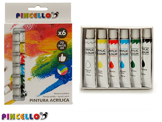 Set 6 Piezas Pintura Acrílica