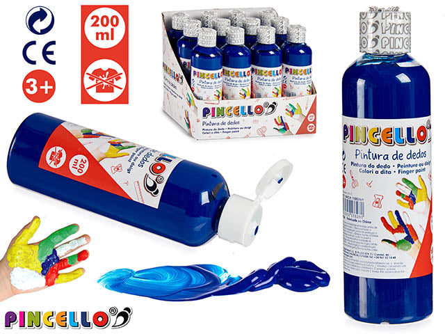 Pintura De Dedos 200Ml Azul