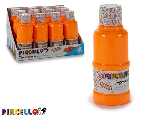 Pintura Témpera 120Ml Naranja Neón