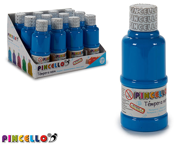 Pintura Tempera 120Ml Azul Neón