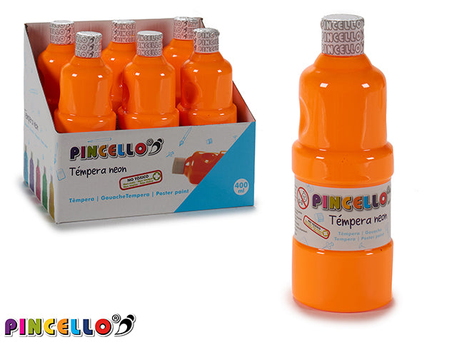 Pintura Témpera 400Ml Naranja Neón