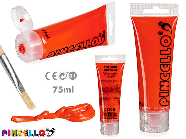 Tubo De Pintura Acrílica 75Ml Rojo