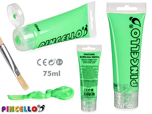 Pintura Acrilica Neon Tubo 75Ml Verde