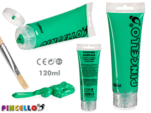 Tubo de tinta acrílica 120 ml verde claro