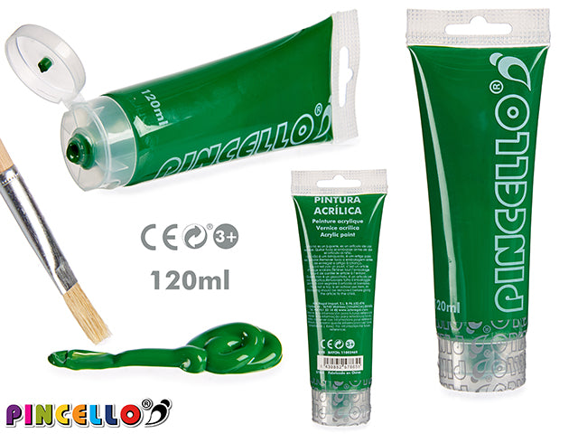 Tubo de tinta acrílica 120 ml verde escuro