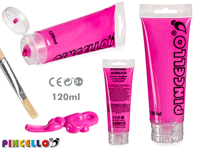 Tubo De Pintura Acrílica 120Ml Magenta