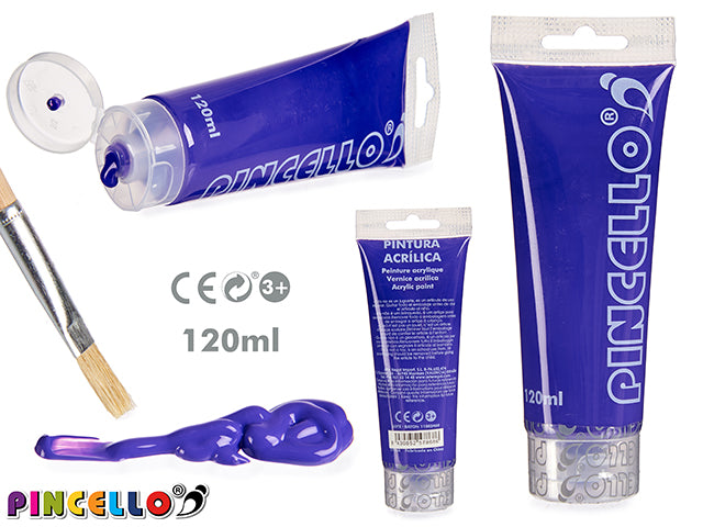 Tubo de tinta acrílica 120 ml roxo