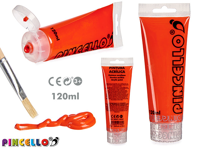 Tubo De Pintura Acrílica 120Ml Rojo