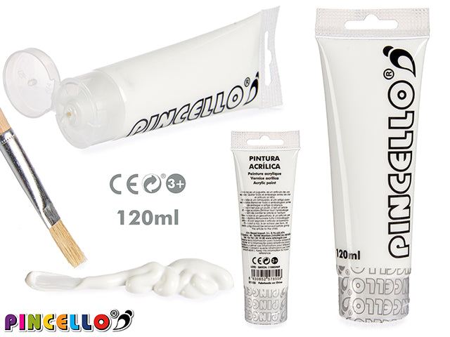 Tubo De Pintura Acrilica 120Ml Blanco