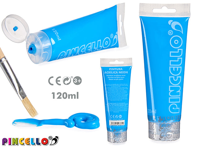 Pintura Acrílica Neón 120Ml Azul