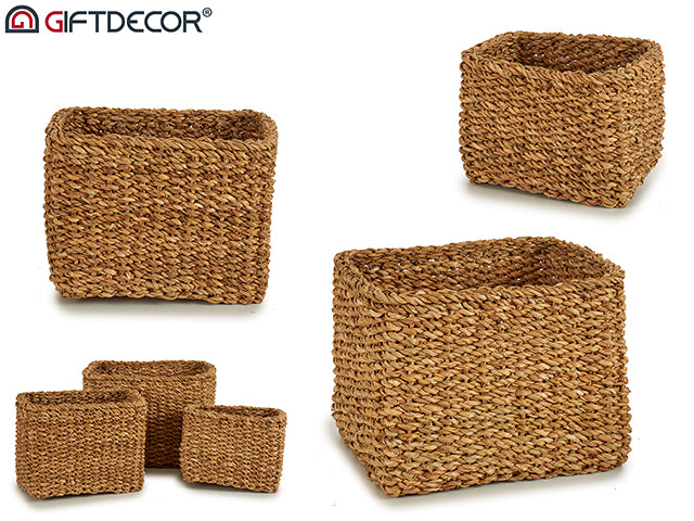 Conjunto 3 Esparto Grass Basket Rect Height