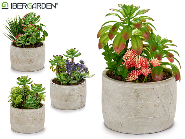 Ceramic Flowerpot Triang Green Plant M4