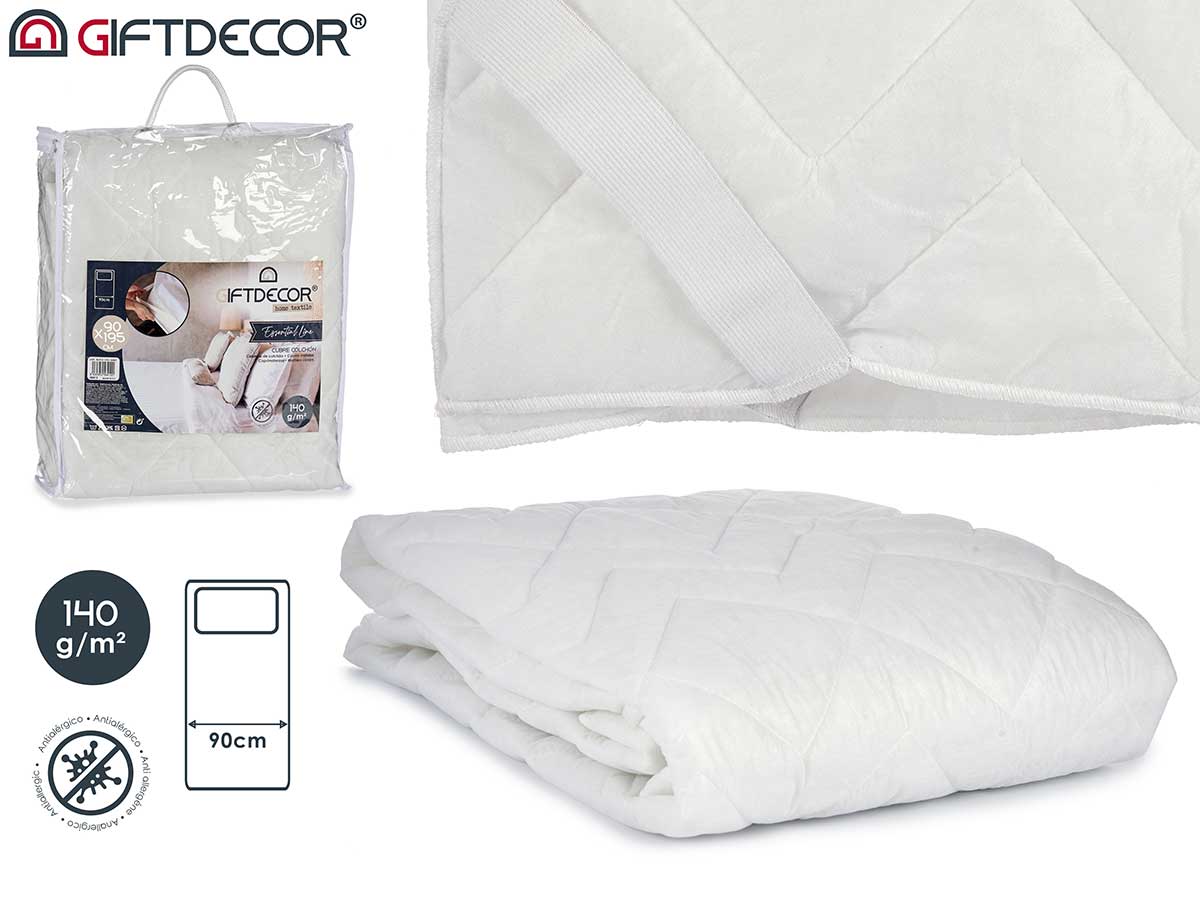 90 cm White Tnt Mattress Cover With Rubber