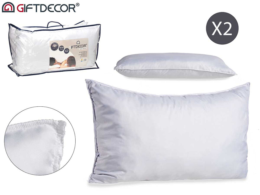 Set 2 Eco Pillows 70 x 40 cm