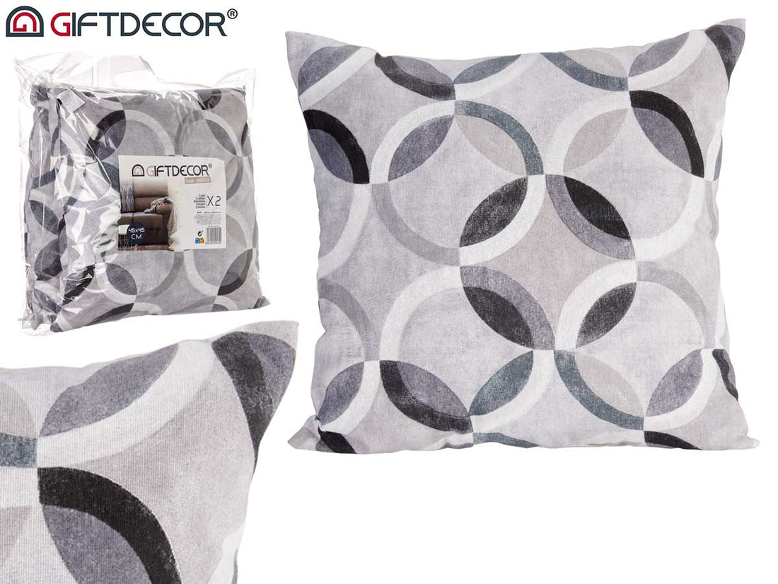 Set 2 Cushions 45 x 45 Cicles Grey