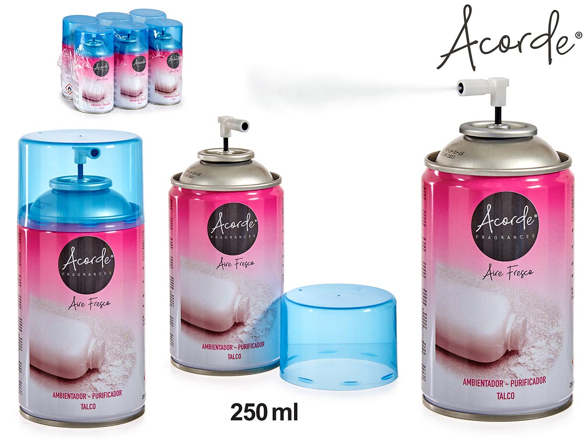 Recarga de aerossol para ambientador de talco 250 ml