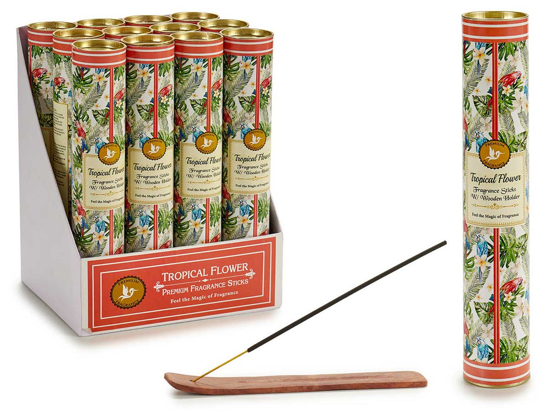 Set 30 Tropical Incense Sticks With Base