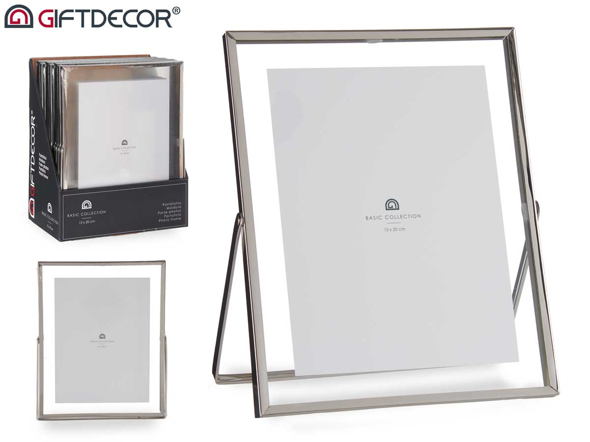 Silver Double Metal Glass Photoframe 15 x 20 cm