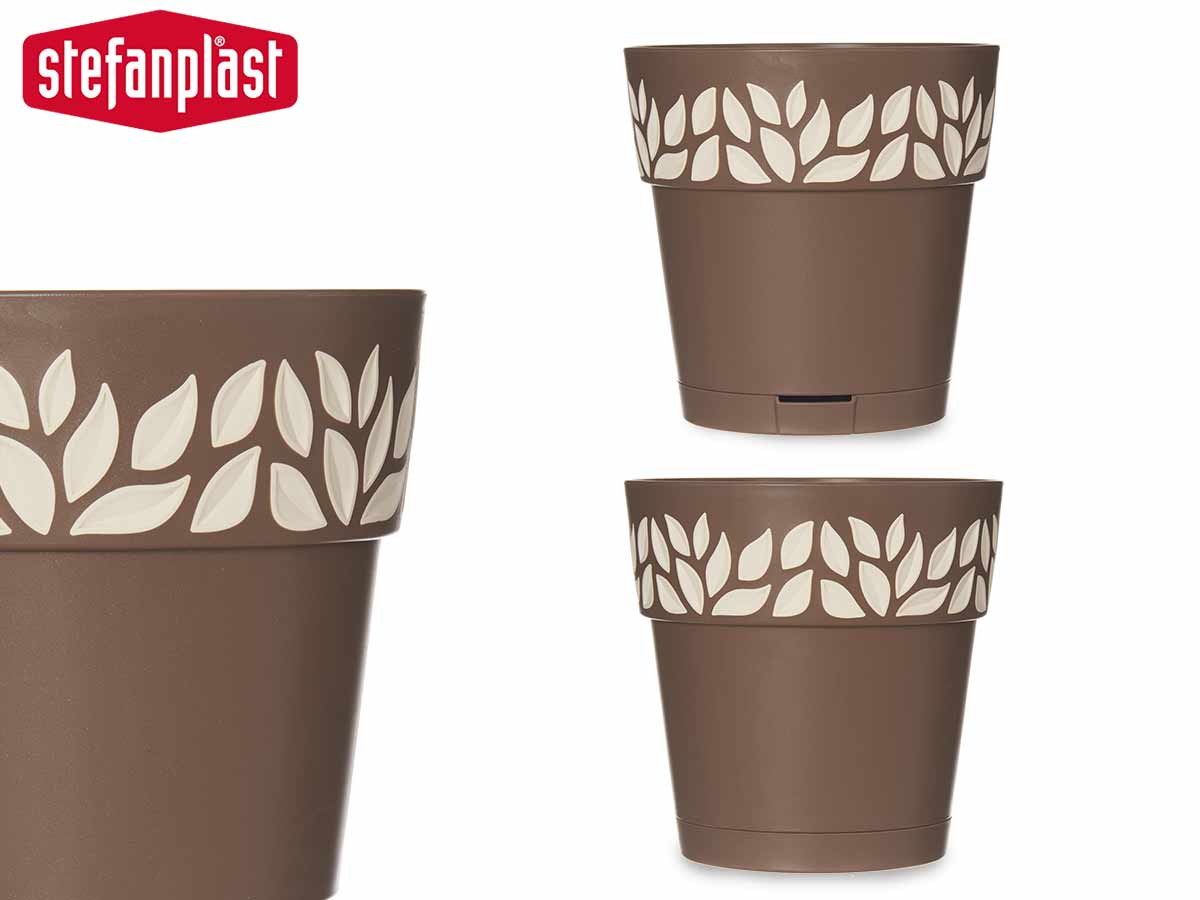 Brown Cloe Plastic Plant Pot 15 cm