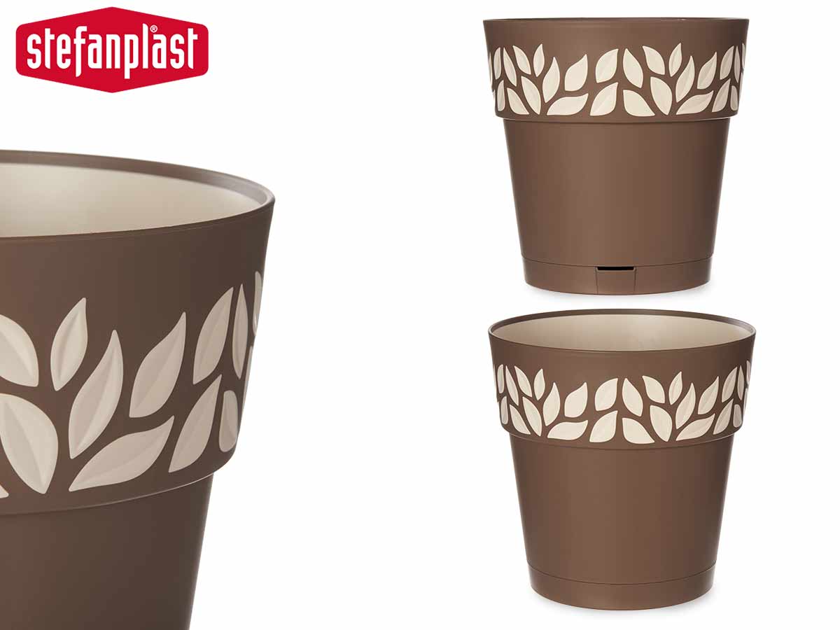 Brown Cloe Plastic Plant Pot 25 cm