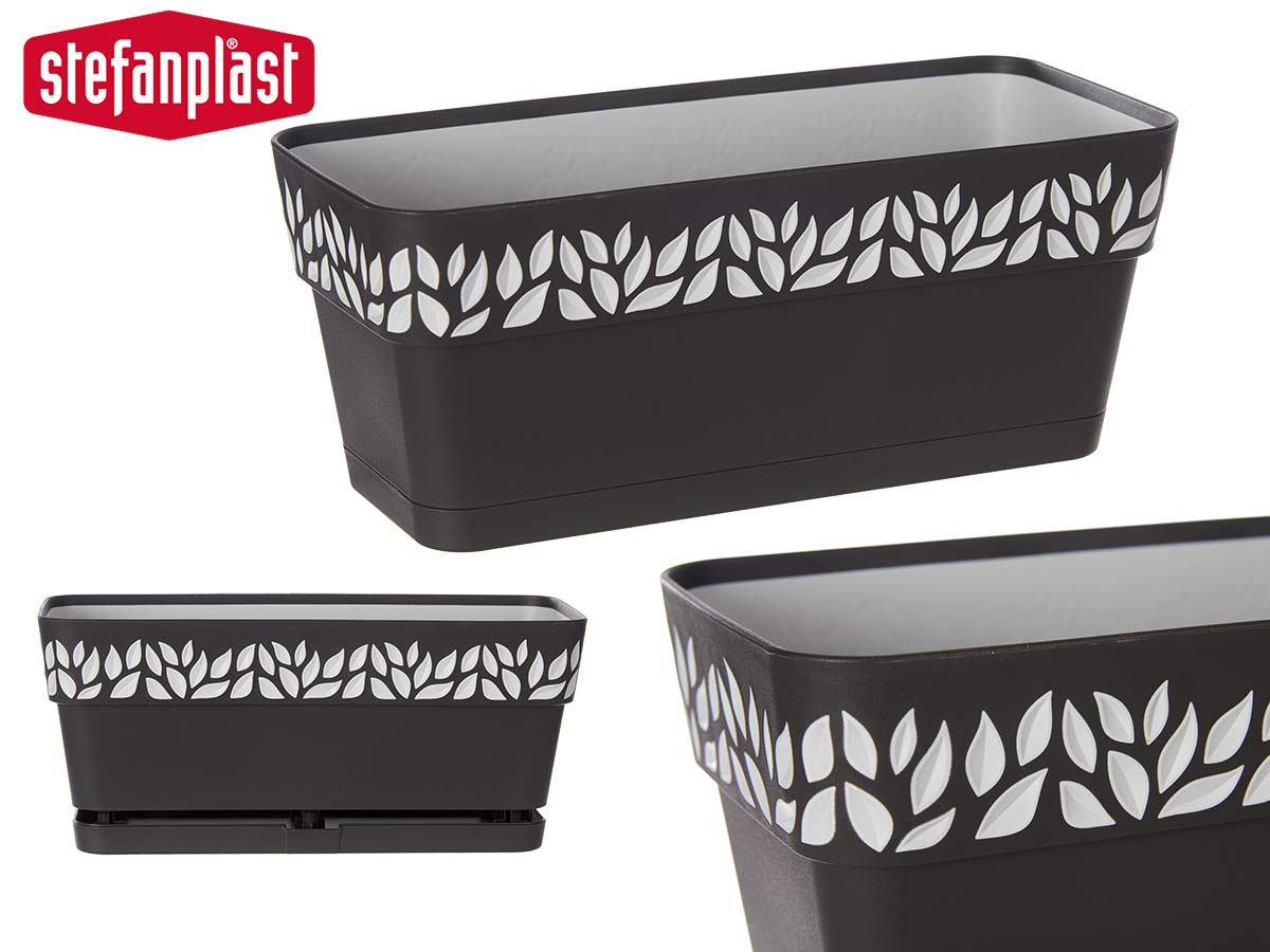 Anthracite Cloe Plastic Flower Box 30 cm