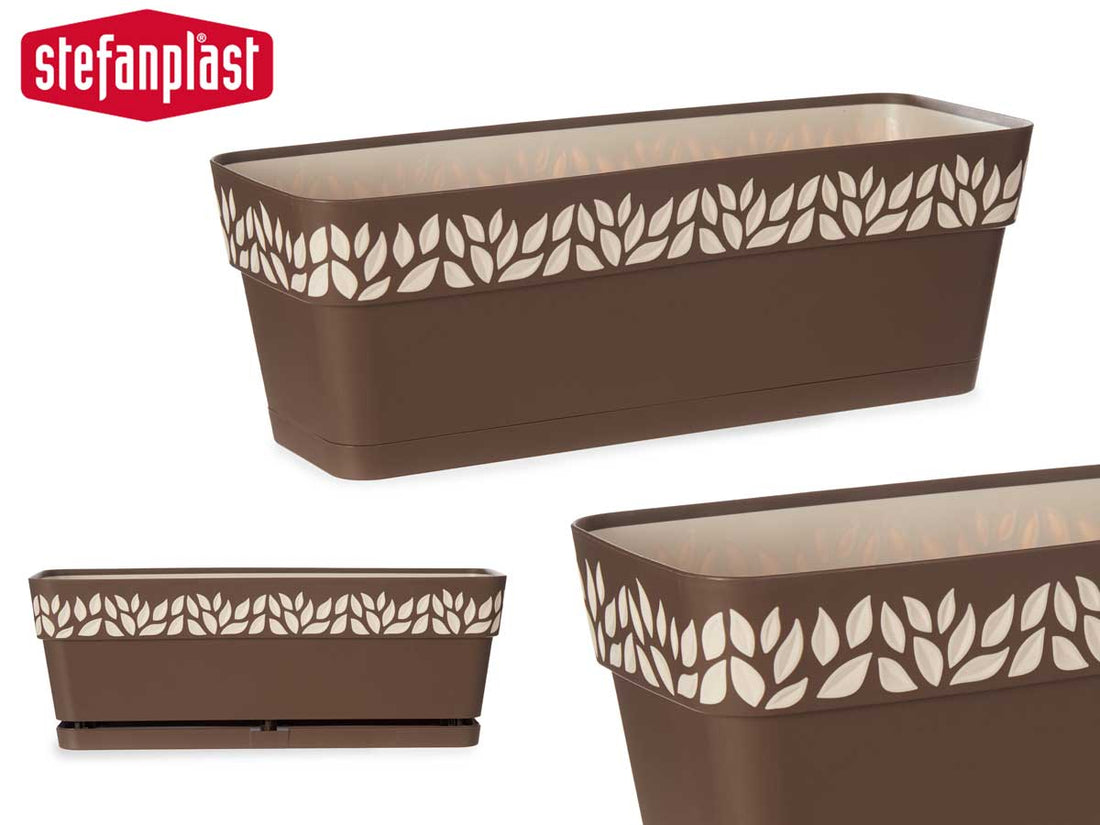 Brown Cloe Plastic Flower Box 50 cm