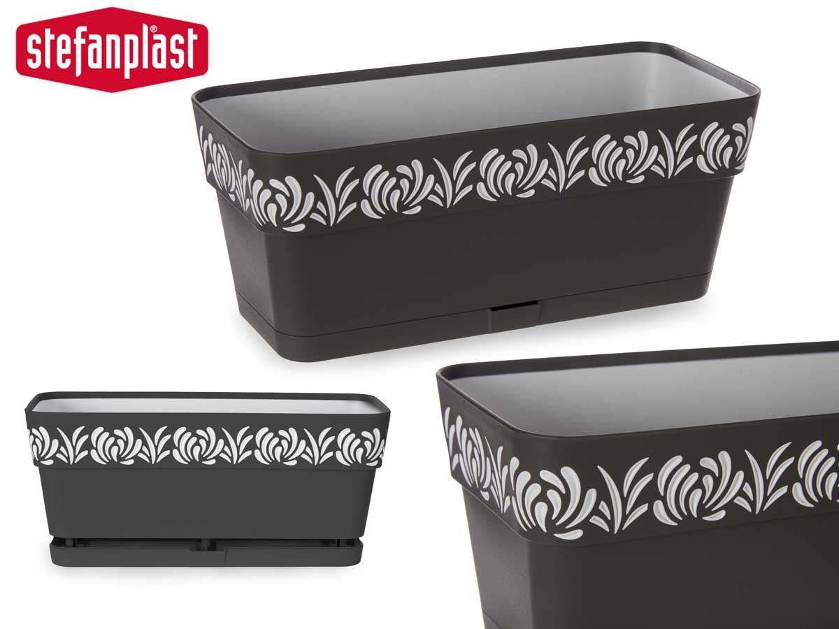 Anthracite Gaia Plastic Flower Box 30 cm