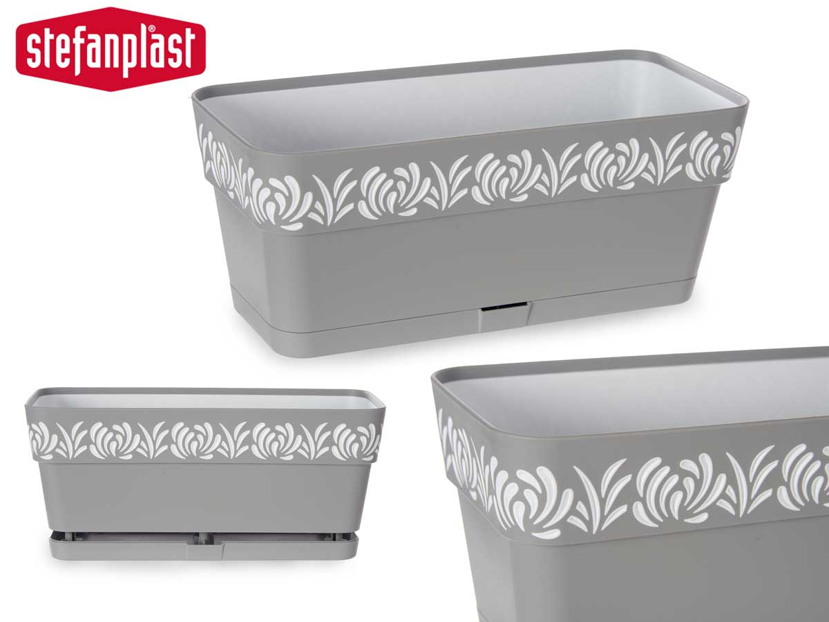 Grey Gaia Plastic Flower Box 30 cm