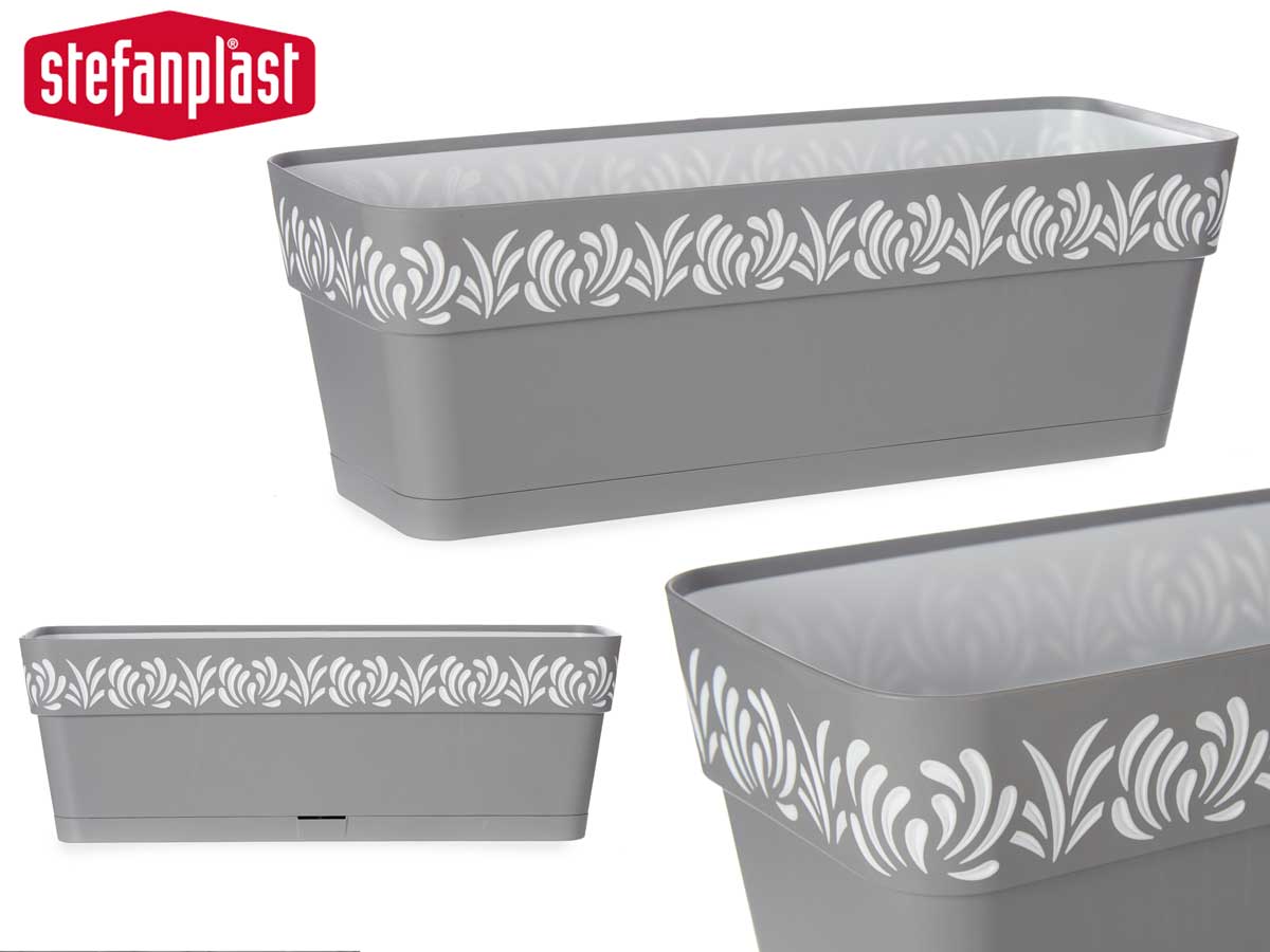 Grey Gaia Plastic Flower Box 50 cm