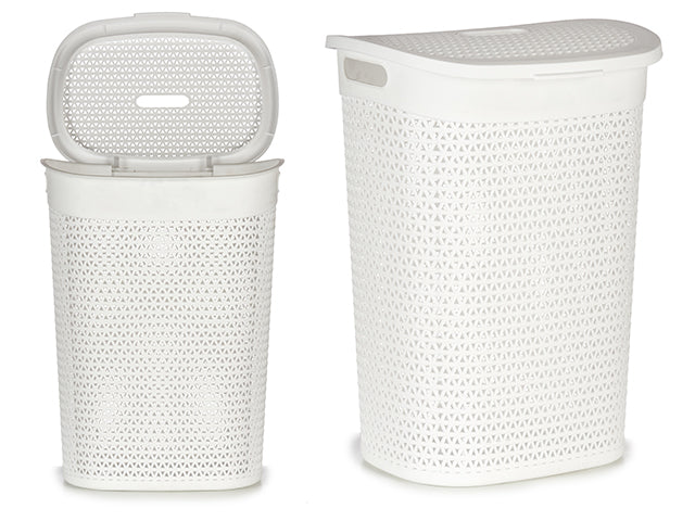 Laundry Basket Whit Tap 60L White