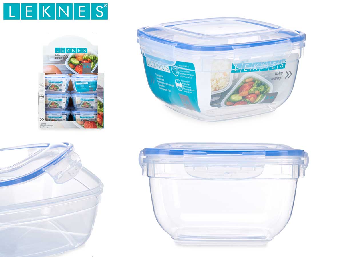 Plastic Food Saver Box Blue Lid 2400 ml