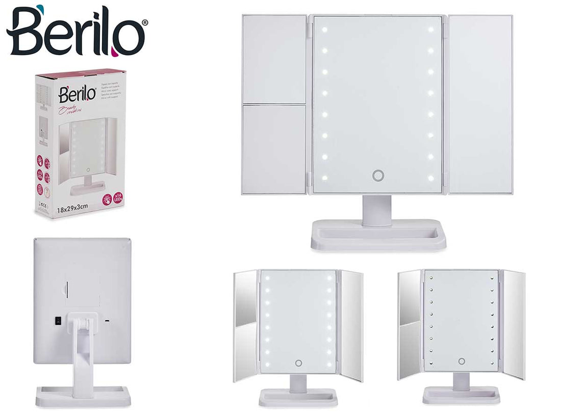 Espelho de ampliação 1x 2x 3x com led