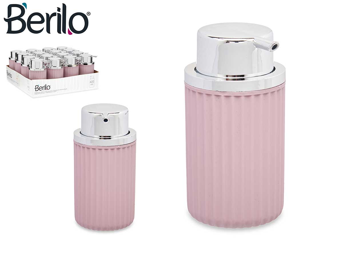 Dispensador de Sabonete Plástico Rosa 420 ml