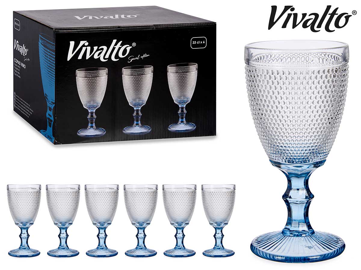 Taça de Vinho Design Points Azul Cobalto 330 ml