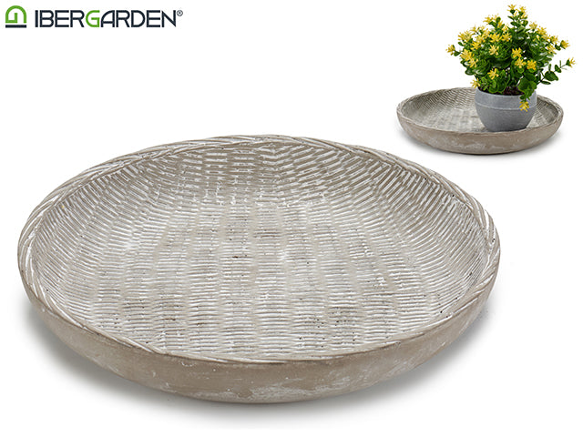 Table Cement Plate Rattan Relieff