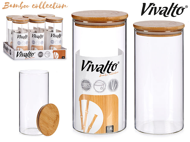 Glass Bottle With Bamboo Lid 1440 ml