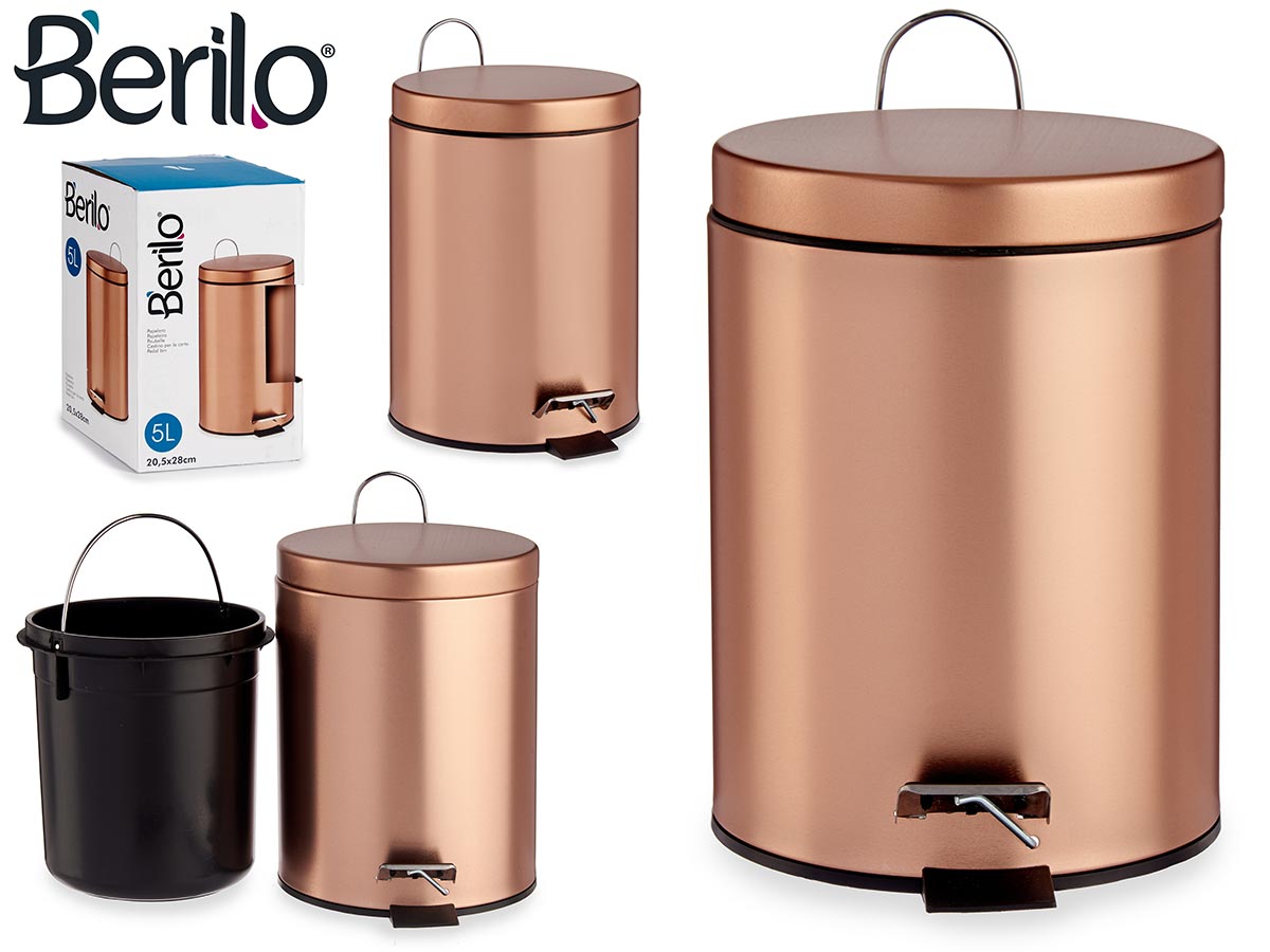 Copper Metal Pedal Bin 5L