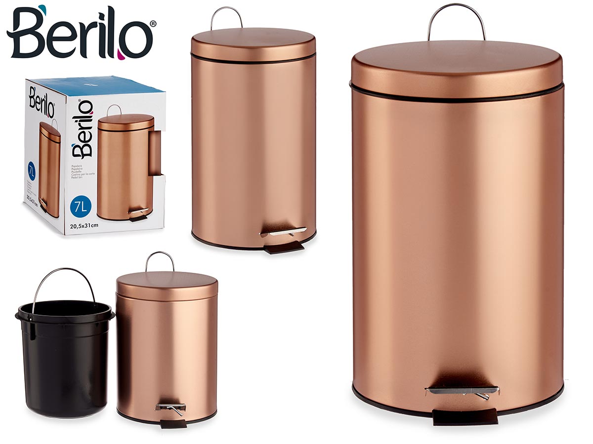 Copper Metal Pedal Bin 7L