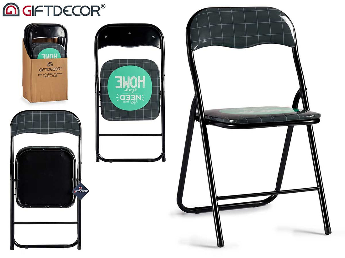 Black Legs Pvc Folding Chair Home