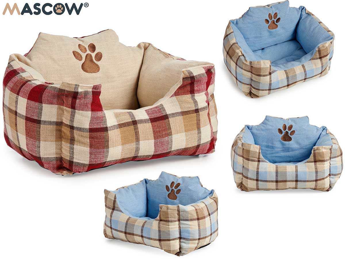 Cama Rectangular para Mascotas Cuadrados Tela Assort 2