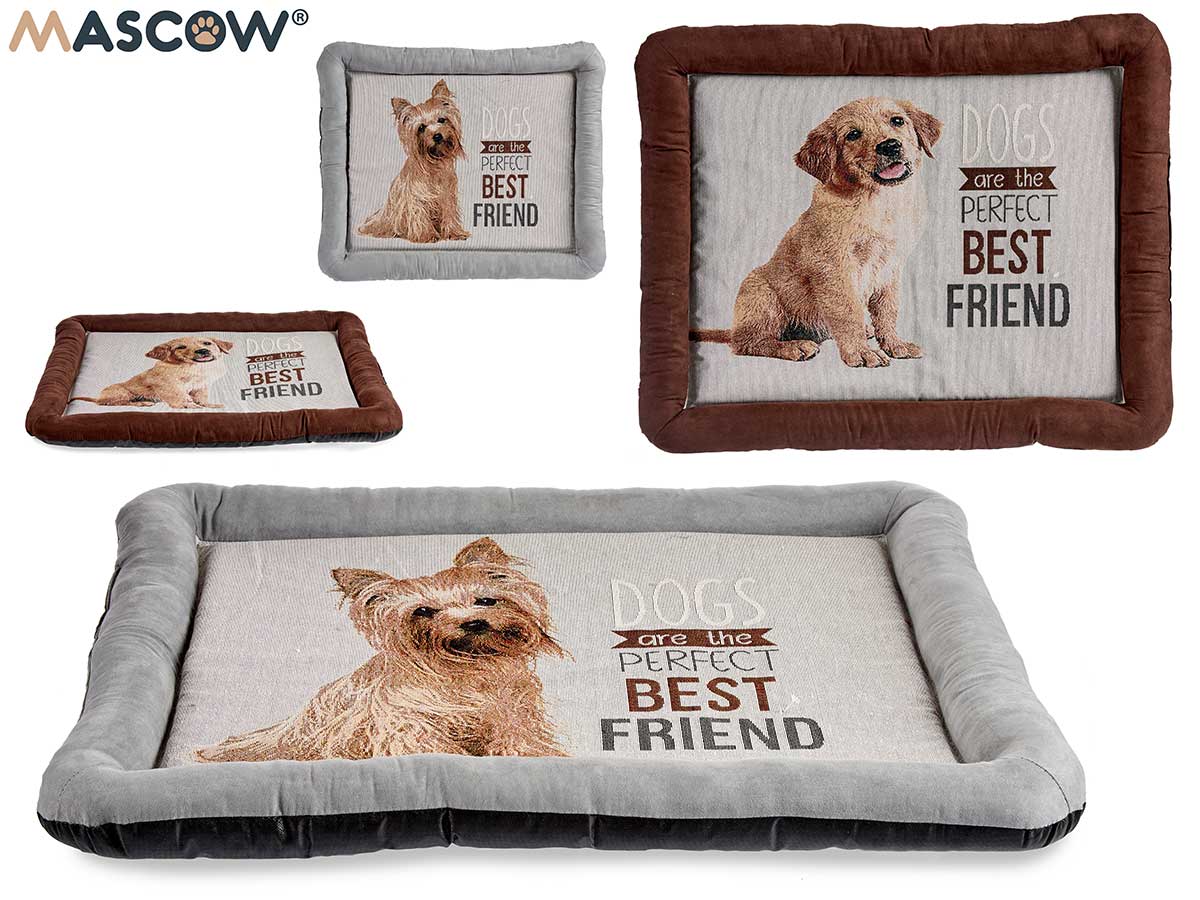 Cama Pet Rect Dogs 2 Col Mix