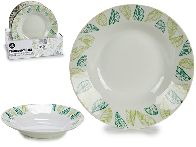 Plato Hondo Porcelana 20,6Cm Leafes