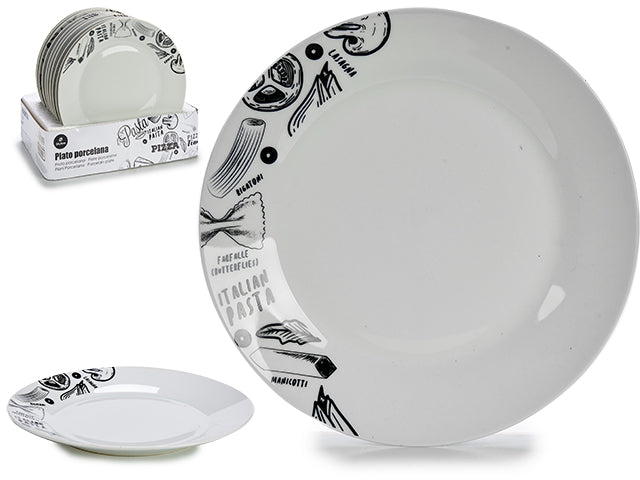 Plato Llano Porcelana 24,4 Cm